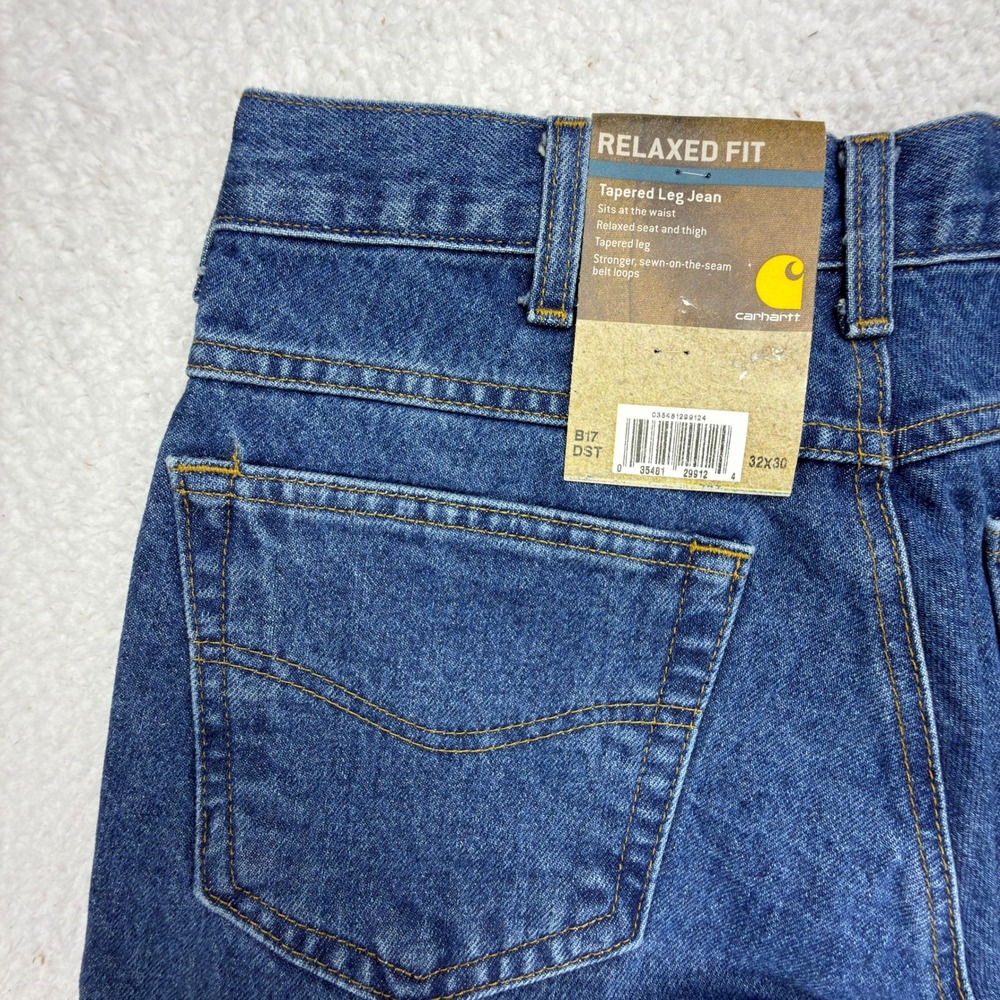Carhartt Relaxed Fit Tapered Leg Jeans Mens 32x30 B17 DST Darkstone NWT NOS